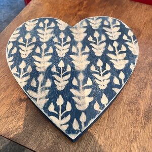 Wood carved heart 9” tall by 10” wide by 1” thick